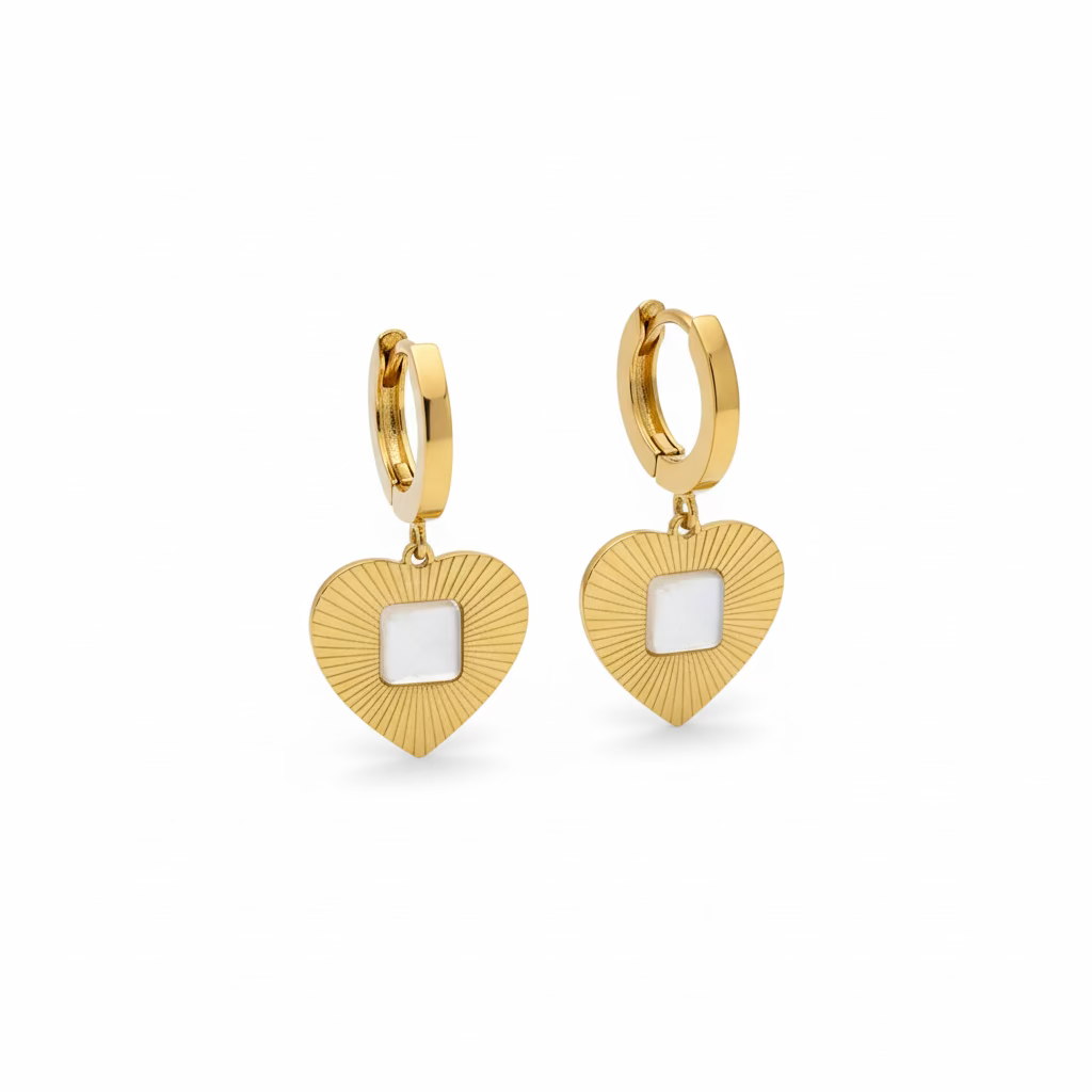 Pearl Heart Earrings