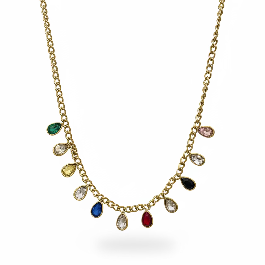 Rainbow Drop Necklace