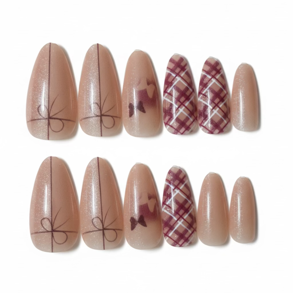 Mocha Bow Nails