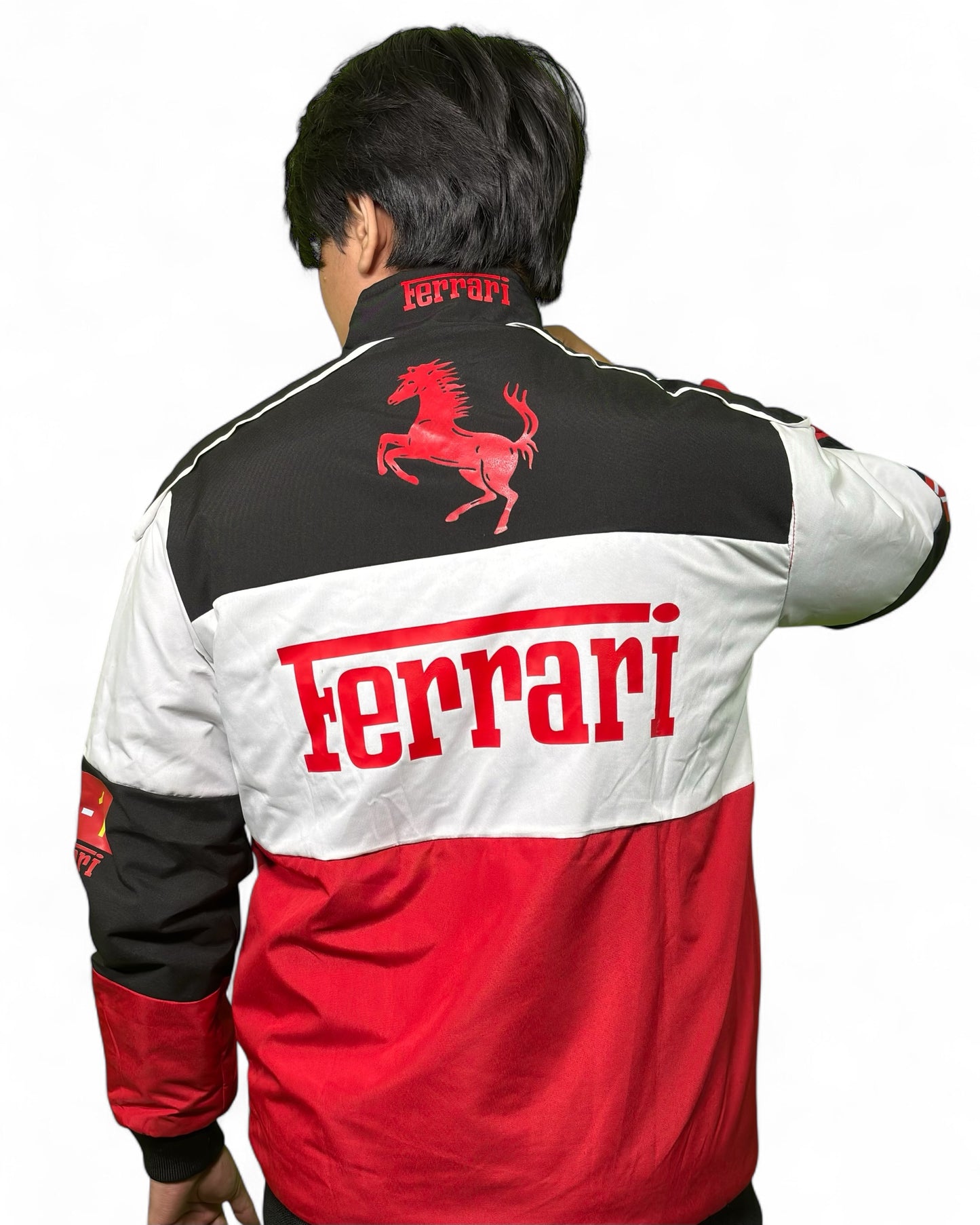 Ferrari F1 Heritage Racing Jacket – Tri-Color (Red, White & Black)