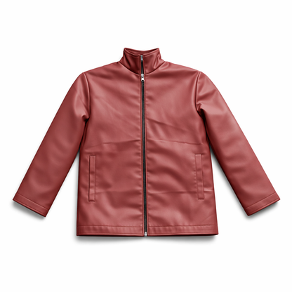 Maroon Leather Jacket – Premium Finish