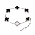 Onyx Clover Bracelet